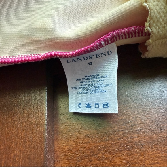 Women’s Lands’ End Pink Underwire Swimsuit Size 12 - Picture 6 of 7